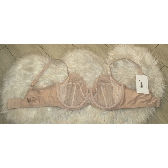 Natori 746211 Statement Floral Lace Sheer Full Figure Bra UW Womens 36D Pink New - Picture 5 of 6